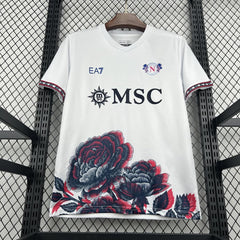 Camiseta Nápoles edición especial 26/27 blanca con rosas - vista frontal