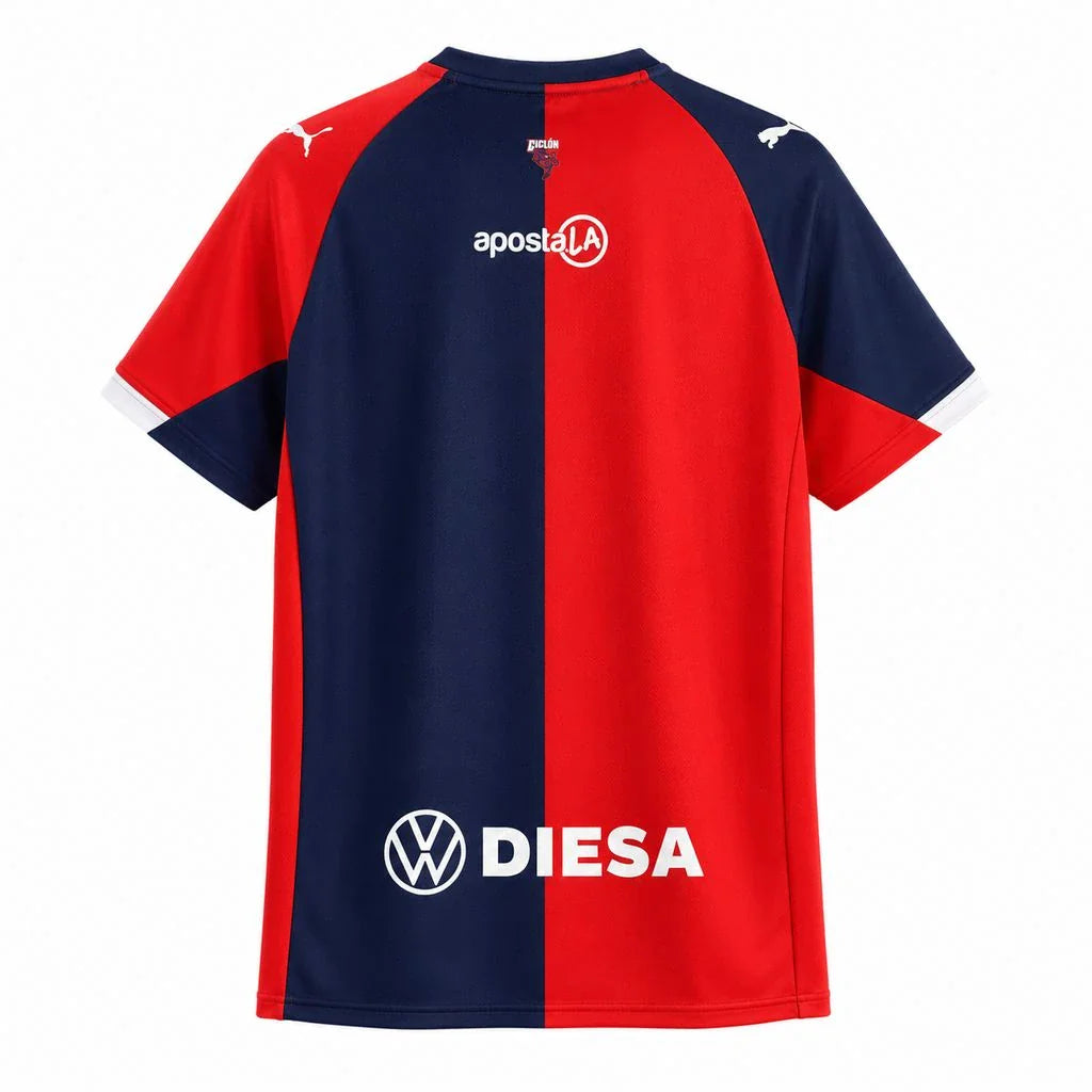 Camiseta azul marino y roja del Cerro Porteño primera equipación 26/27 - vista trasera