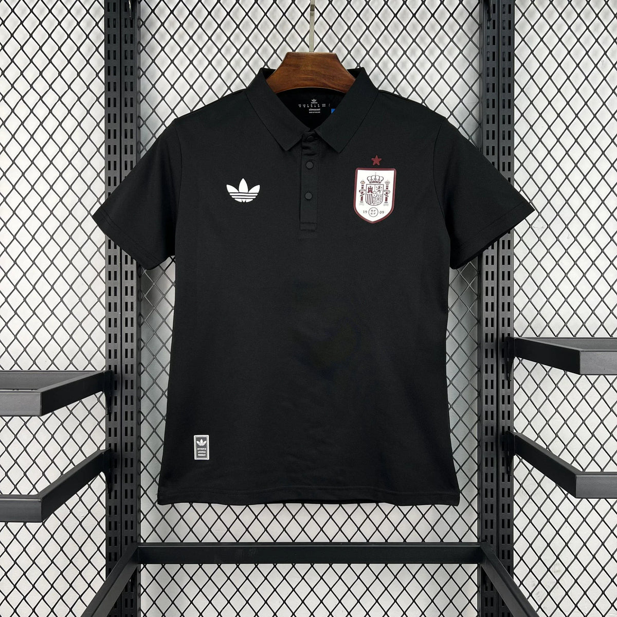 Polo España 2026 negro - vista frontal