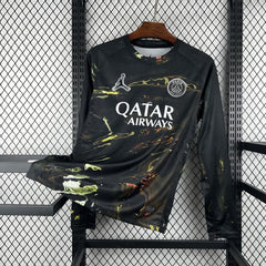 Camiseta París Saint-Germain cuarta equipación 25/26 manga larga negra - vista frontal