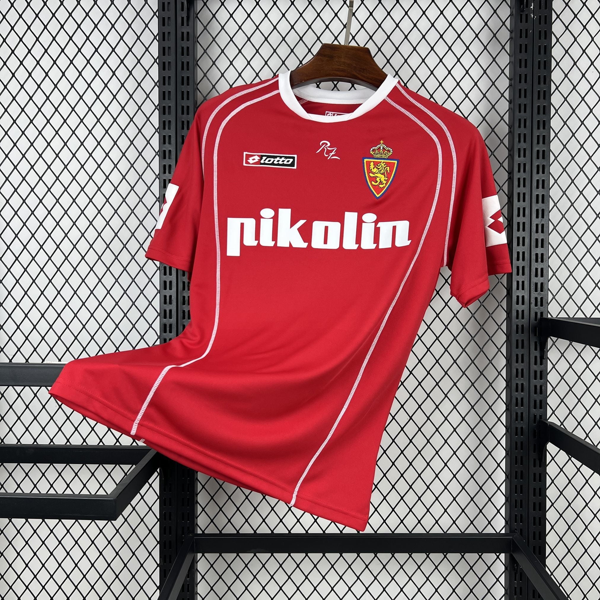 Camiseta retro Real Zaragoza segunda equipación 04/05 roja - vista frontal