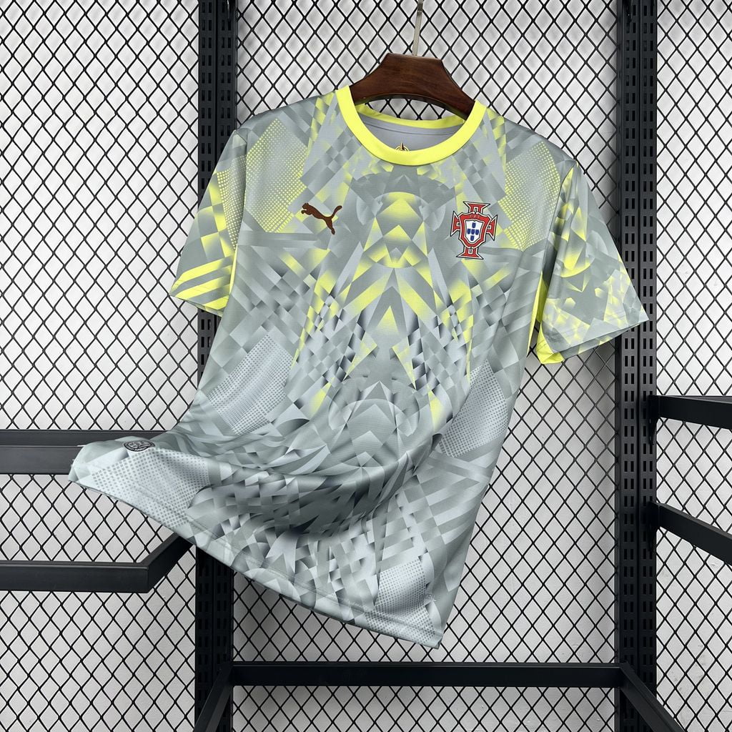 Camiseta portero Portugal 2026 gris y amarillo - vista frontal
