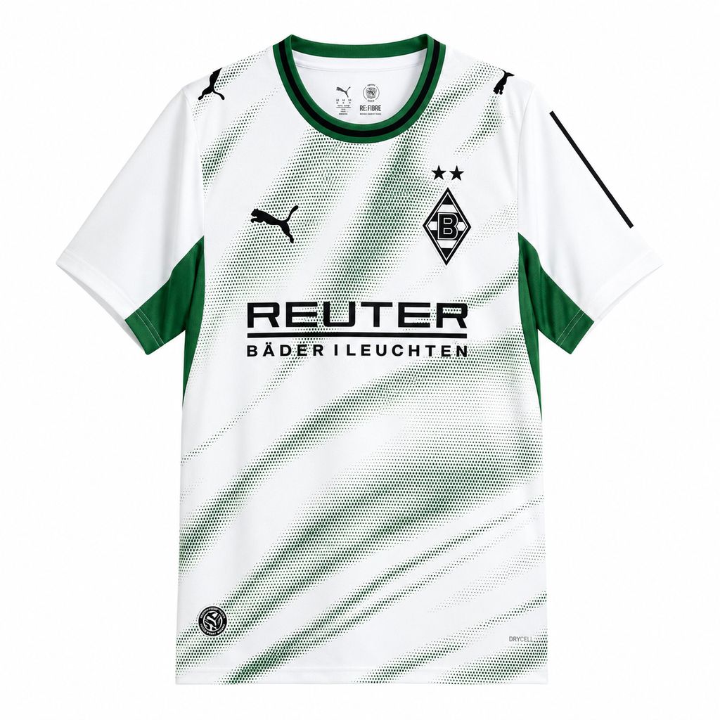 Camiseta blanca del Borussia Mönchengladbach primera equipación 26/27 - vista frontal