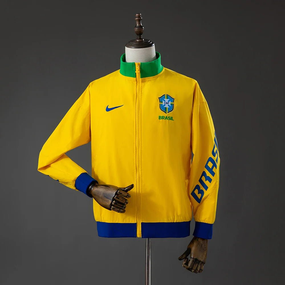 Chaqueta Brasil Cortavientos Amarilla y Azul Hombre - Bota de Oro Tienda